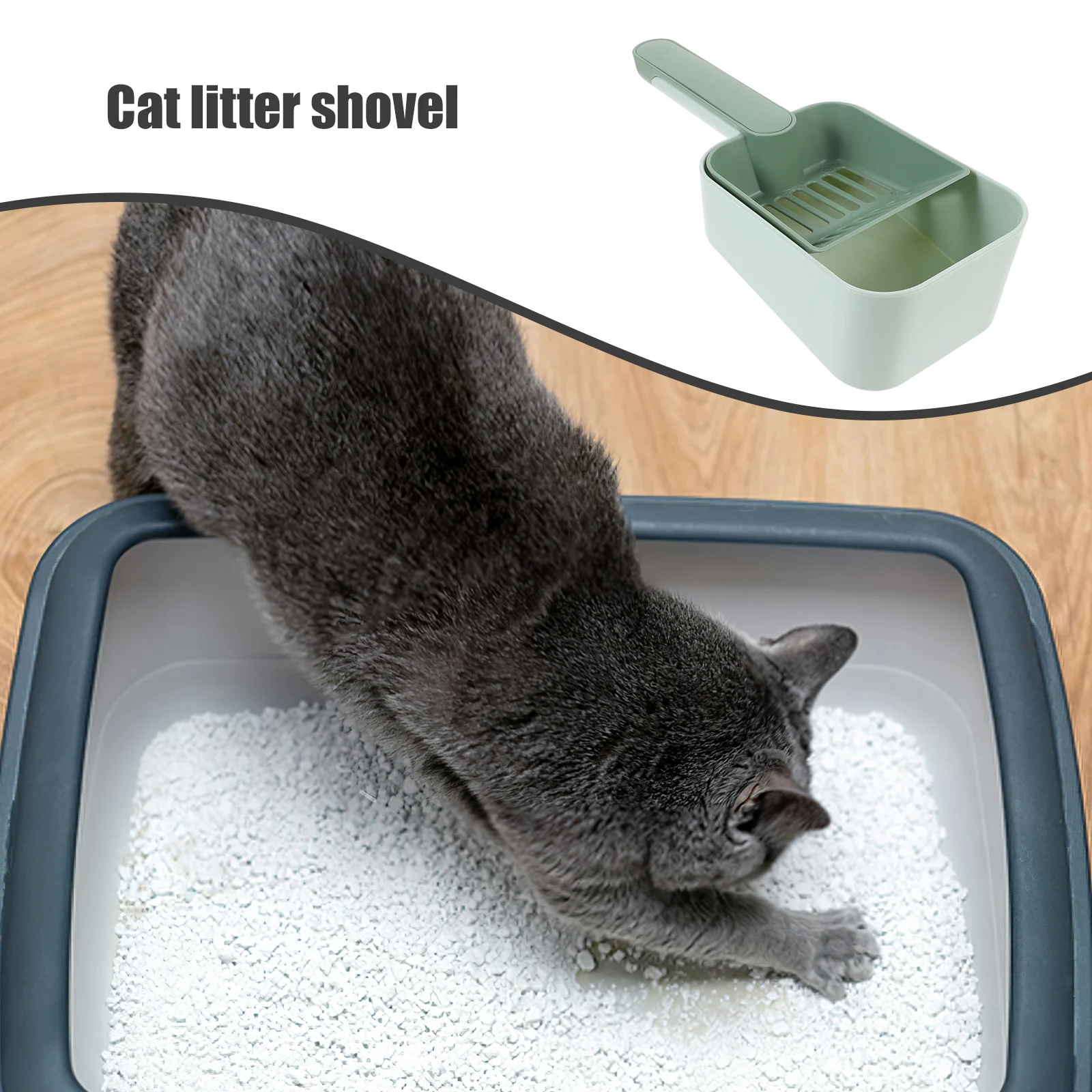 

Multi-Functional Cat Litter Scoop Large Capacity Portable Reusable PP Material Lightweight Cat Litter Cleaner for Home Pet