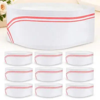 

40pcs Paper Chef Cap Disposable Hat for Cooking Baking Catering School Use Lightweight Comfortable Wear White Burger Major Hats