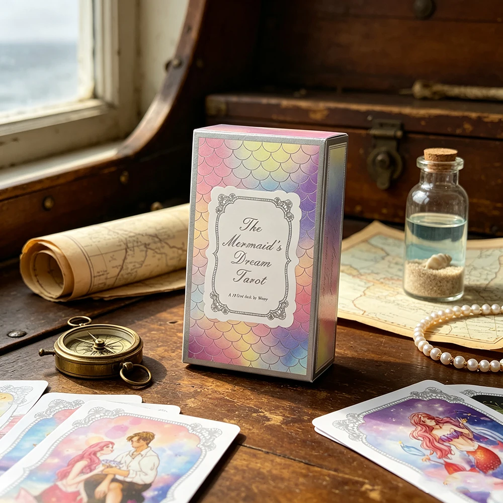 The Mermaid's Dream Tarot Cards 78 Fantasy Mermaid Tarot Deck Fortune Telling Divination Cards Gift for Collectors & Women