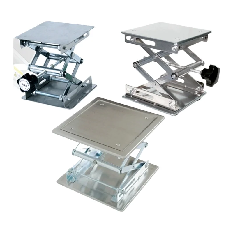 Adjustable Stainless Steel Lifting Table, Suitable for Woodworking and Carving - Durable Compact Design Manual Height Adjustment