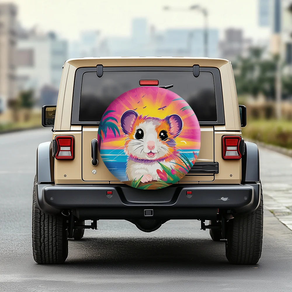 Adventure Ready | Cute Chipmunk-Themed Colorful Tire Cover for RVs, Campervans, and Travel Trailers  Durable