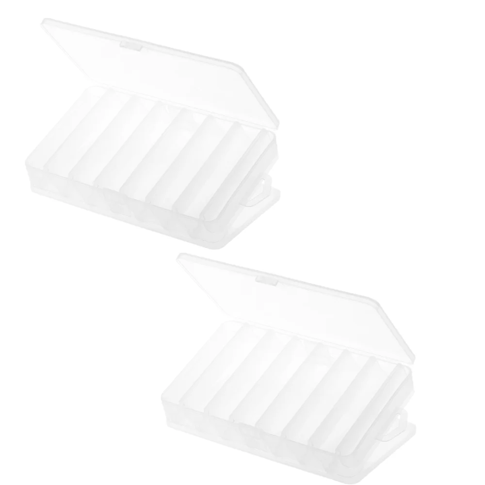 2PCS Double Sided Fishing Lure Box Clear Visible 14 Compartments Fishing Bait Box Waterproof Fishing Hook Storage Case