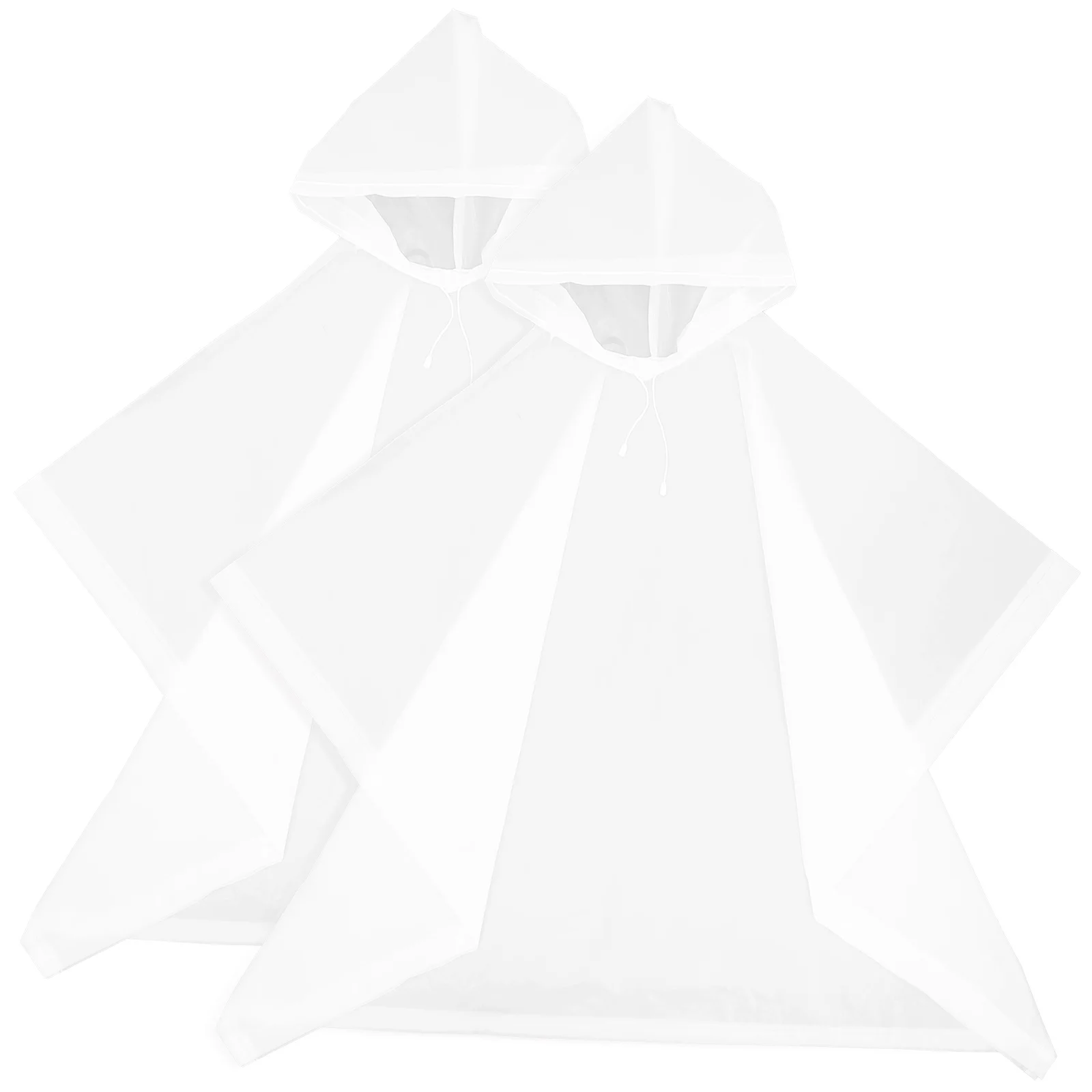 

2 Pcs Rain Poncho Adult Hooded Raincoat with Hoods for Hiking Ponchos Outdoor Portable White Reusable Travel