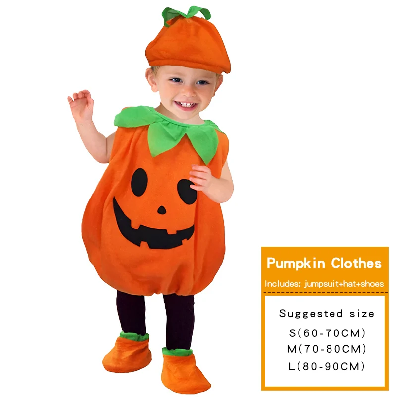 Little Pumpkin Clothes For Toddler Baby Crawling Halloween Style Costume Fit 3 Months to 3 Years Young Children Cute Dress Up