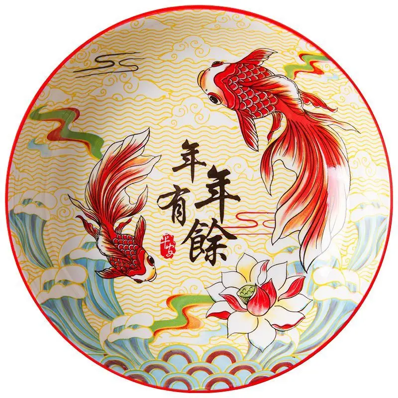 

Net Red, National Tide Style, Ceramic Tableware, Chinese Style, Underglaze Color Dinner Plate, Household Set