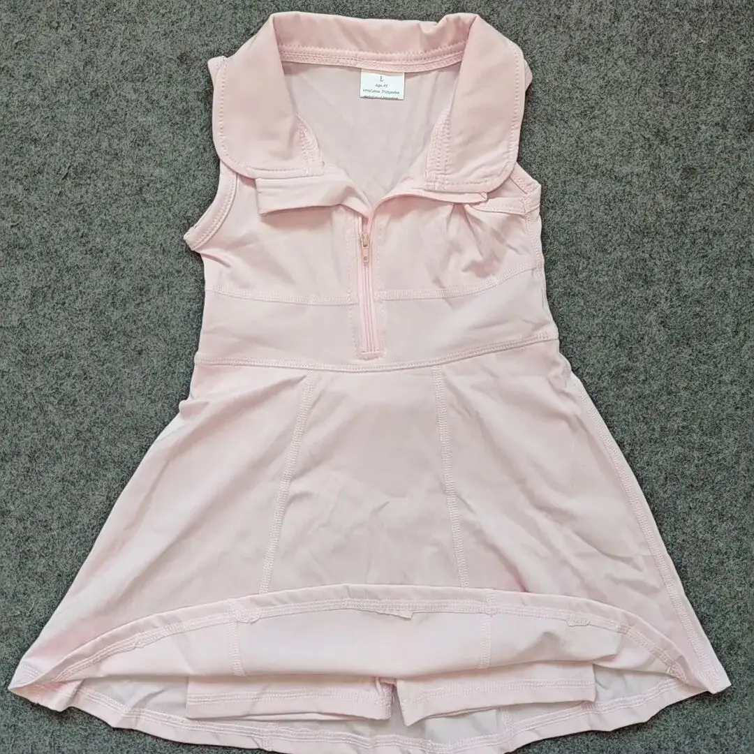 

Летние розовые спортивные платья для активного отдыха для маленьких девочек длиной до колена