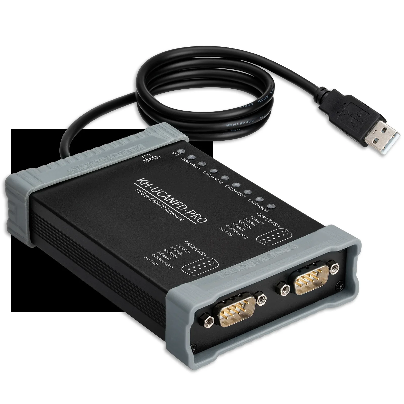 Dual Channel CAN FD Interface – USB to CAN/LIN Adapter, 12Mbit/s, Compatible with PCAN/VECTOR/ZLG