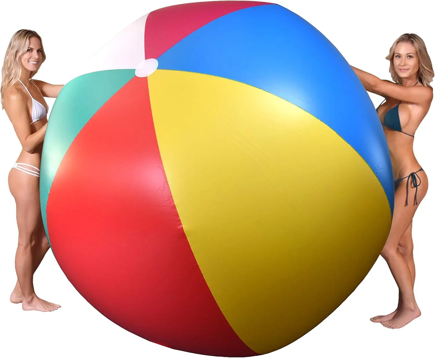 Giant Inflatable Beach Ball - Choose 'Merica or Classic Design - Extra Large Jumbo Beach Ball with Patch Repair Kit Included