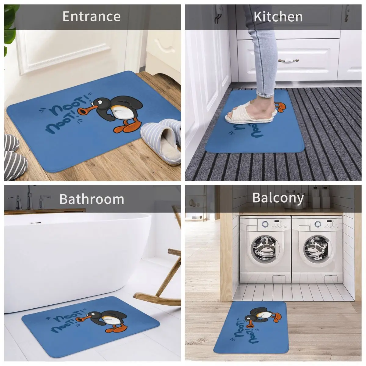 NOOT NOOT PINGU Doormat Rug carpet Mat Footpad Bath mat Non-slip toilet Balcony Parlor durable Washable