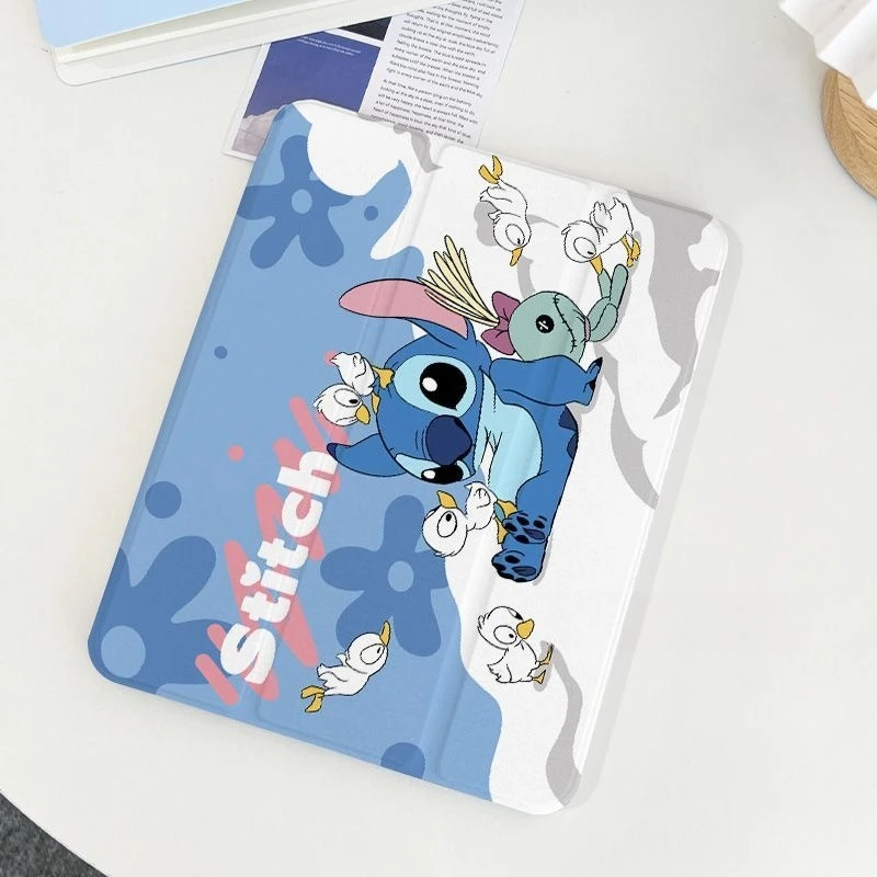 

For Ipad 2025 A16 11th 11in Tablet Cases Air6 Air7 Mini6 7 Cartoon Stitch Case 10th Gen 10.9in 9th 10.2in Acrylic Rotatable Case