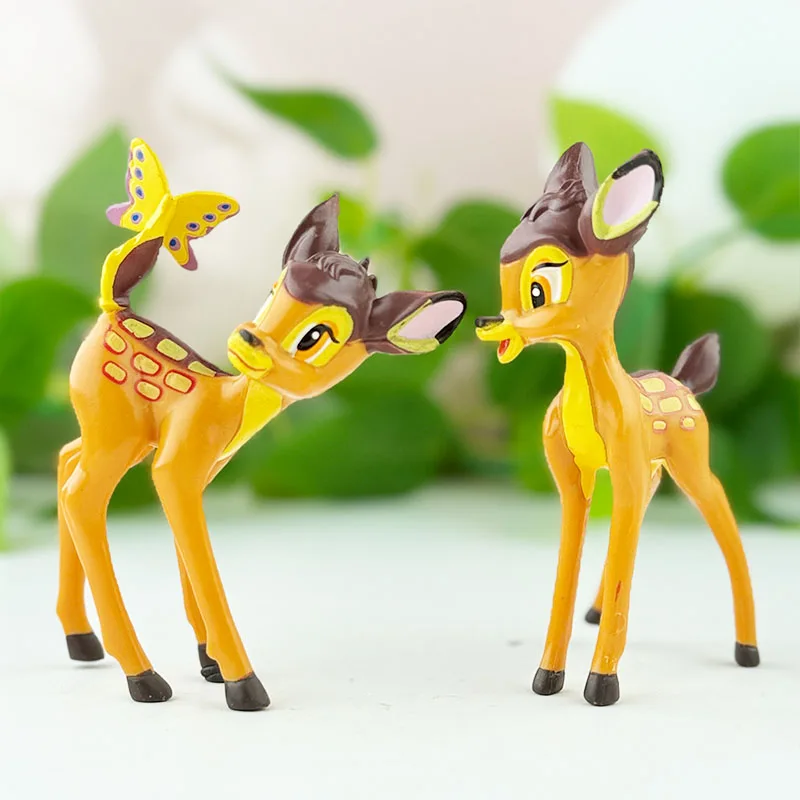 Bambi Figure Set 7pcs Cartoon Deer Rabbit Skunk Plush Toy Doll Cake Decor Desktop Ornament Gift Collectible Model Table Home - view 3