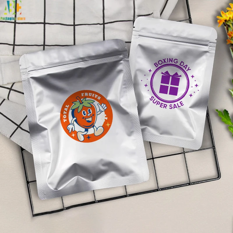 Aluminum Foil Zipper Flat Bottom Bag Waterproof Lightproof Cook Food Keep Fresh Tea Nut Coffee Packaging Pouch Custom Logo