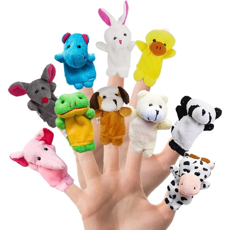 10Pcs Finger Puppets Set Soft Plush Animals Finger Puppet Toys for Kids Mini Plush Figures Toy Assortment for Kids