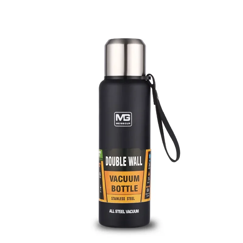 Upors Tragbare Edelstahl-Thermoskanne, großes Fassungsvermögen, Isolierbecher mit Seil, Thermoflasche, 500/700/1000/1500 ml 3