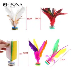 5 Styles Colorful Feather Shuttlecock China Jianzi Foot Kick Hand Wheel Fancy Goose Feather Shuttlecock Fitness Entertainment