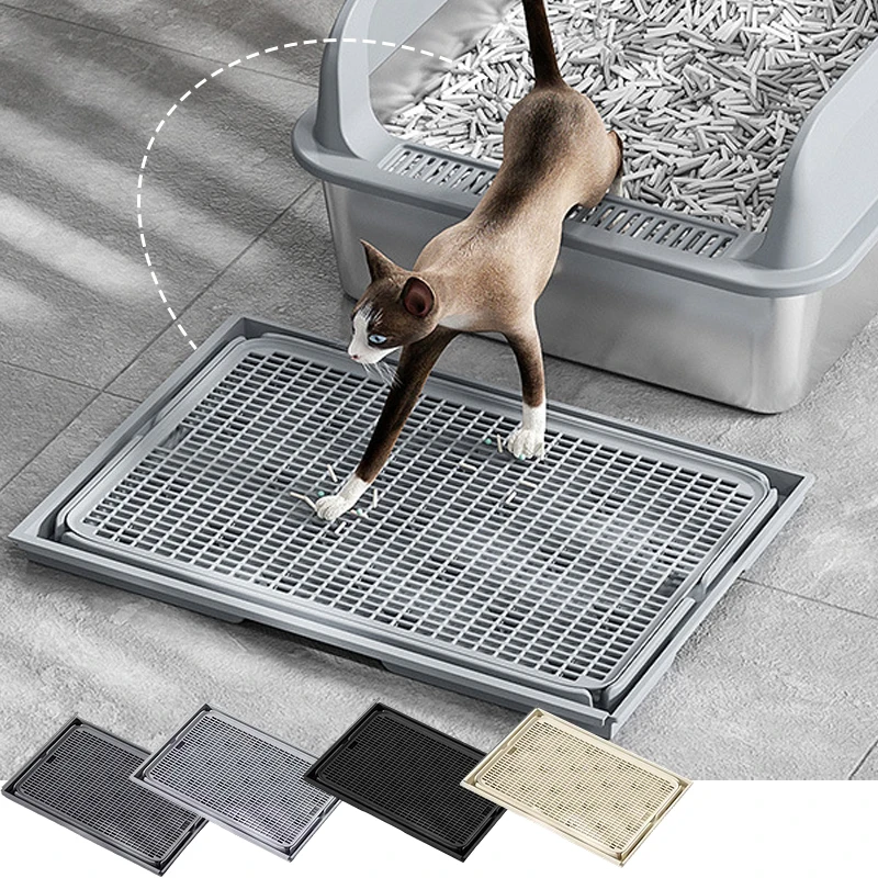 

New Durable Plastic Pet Cat Litter Mat /with Grille - Anti-Turnover Pet Toilet Tray for Guinea Pig, Squirrel, Cat, Guinea Pig
