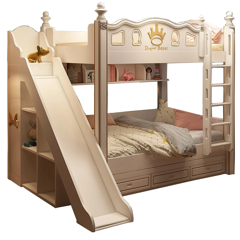 

Double bunk children's bed solid wood high and low