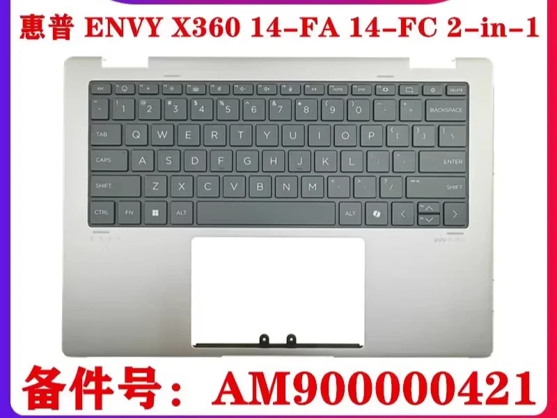 for HP ENVY X360 14-FA 14-FC 2-in-1 TPN-C173 C case, palm rest, backlit keyboard A B D case, AM900000421 /431 /441