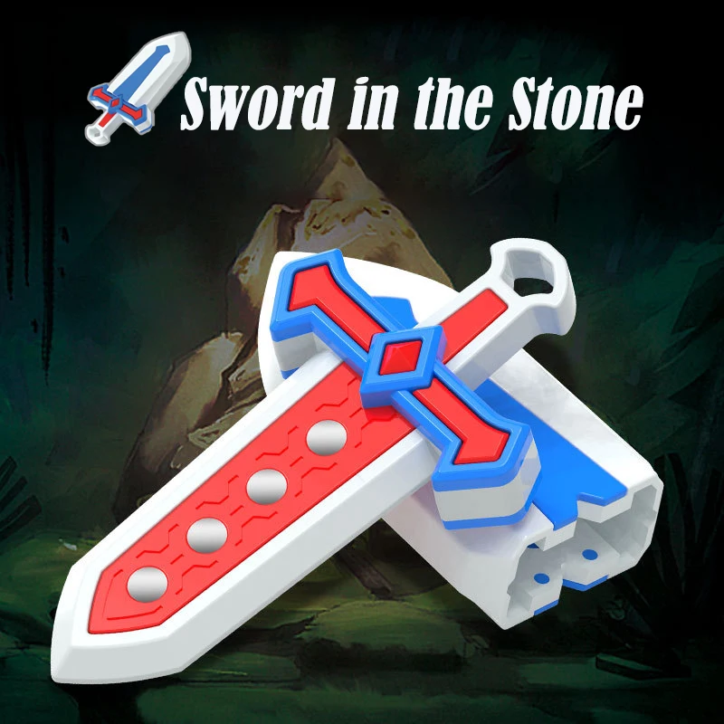 3D Printed Sword in Stone Big Sword Radish Sword Sword Pushcard Stress Reducing Toys Play Sword Mini Toys Gifts