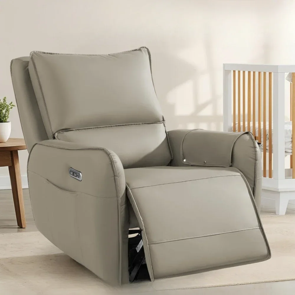 Recliner Chair, Power Recliners Gliders for Nursery, Electric Swivel Rocker Recliners Chair, Comfy Upholstered, Recliner Chair