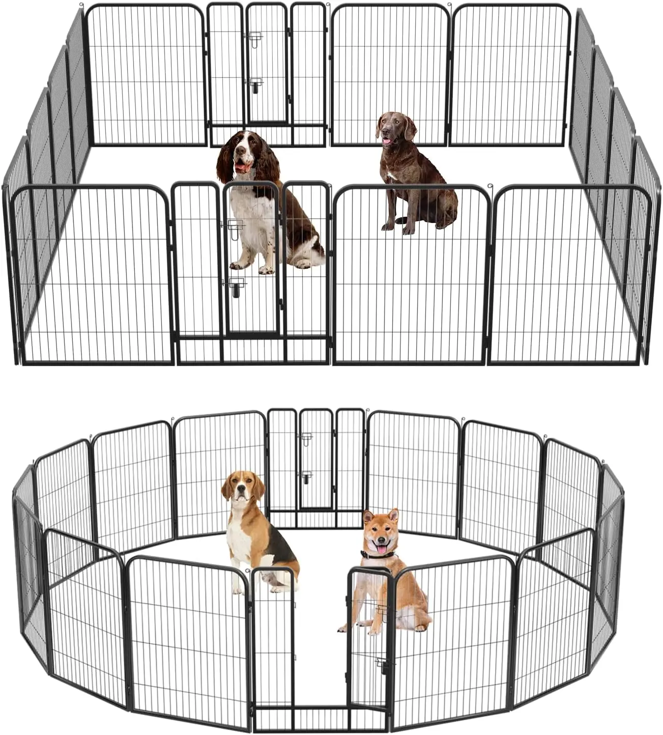 FDW Dog Playpen Dog Pen Dog Kennel 16 Panels 40 Inch Hight Indoor Outdoor Folding Metal Portable Puppy Exercise Pen Heavy