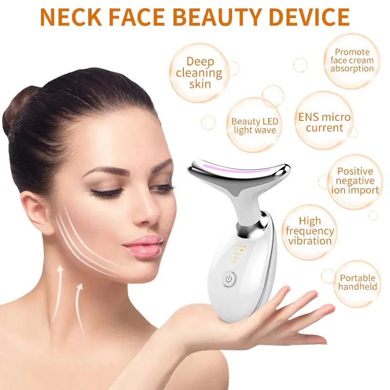 Multifunctional Neck Face Device 3 Modes EMS Microcurrent Skin Care Neck Massager Face Beauty Care