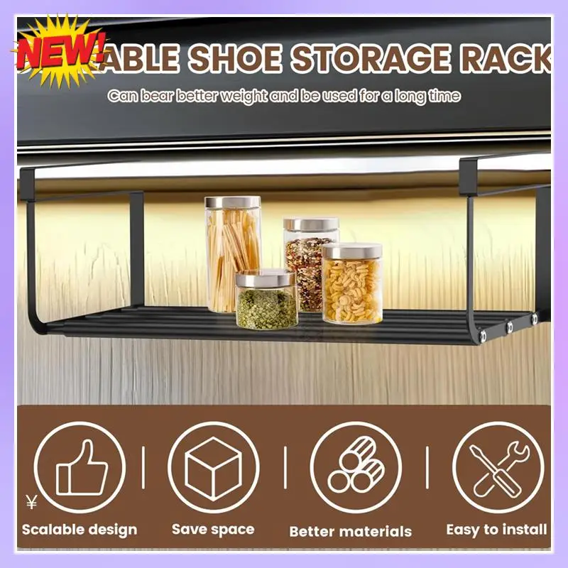 

T24C Expandable Hanging Shoe Rack, Retractable Shoe Shelf, Hanging Under Shelf Storage And Organization, Adjustable Holder