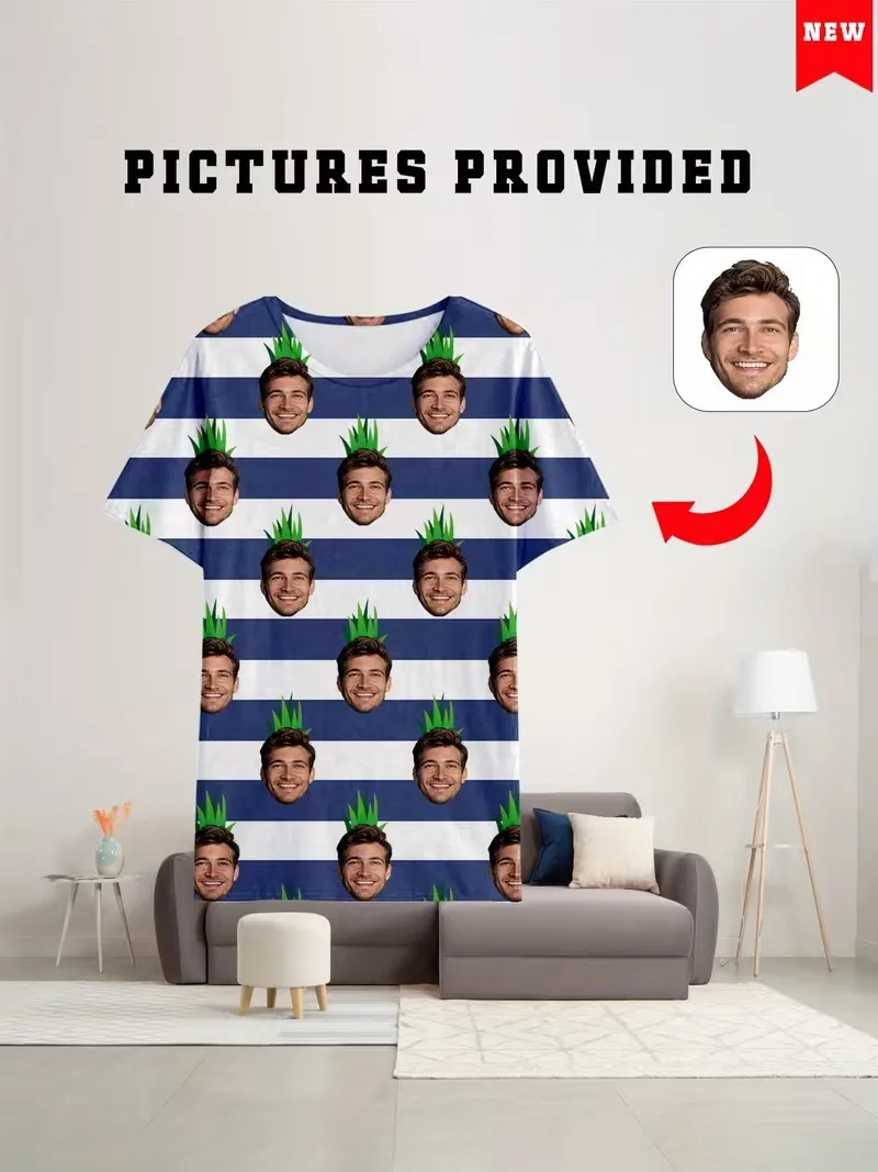 3D Print Custom Men's Funny Celebrity Face T-Shirt Novelty Short Sleeve DIY Tshirt Clothes Humor Casual Tee Shirt For Party