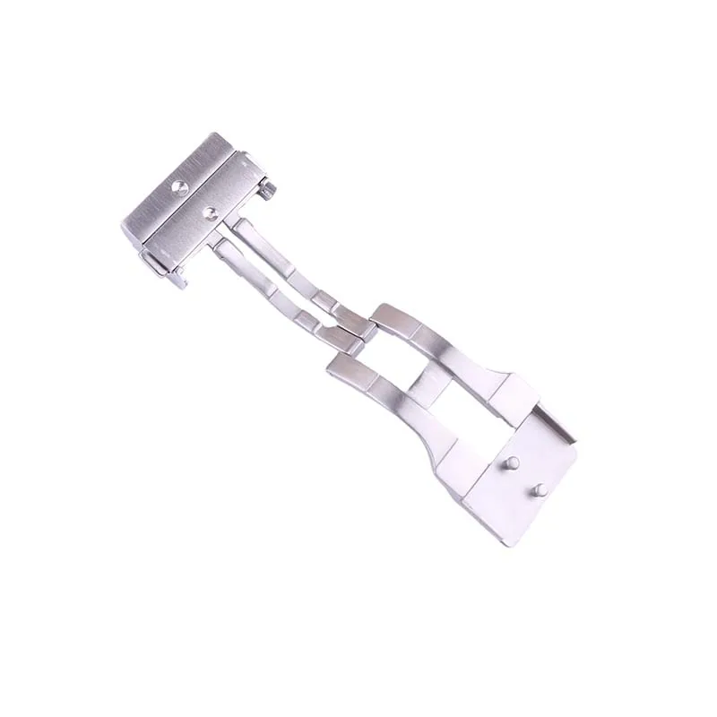 22 мм мужская серебряная однотонная пряжка из нержавеющей стали, совместимая с кожаным ремешком для часов Hublot Big Bang, женские аксессуары с складной пряжкой