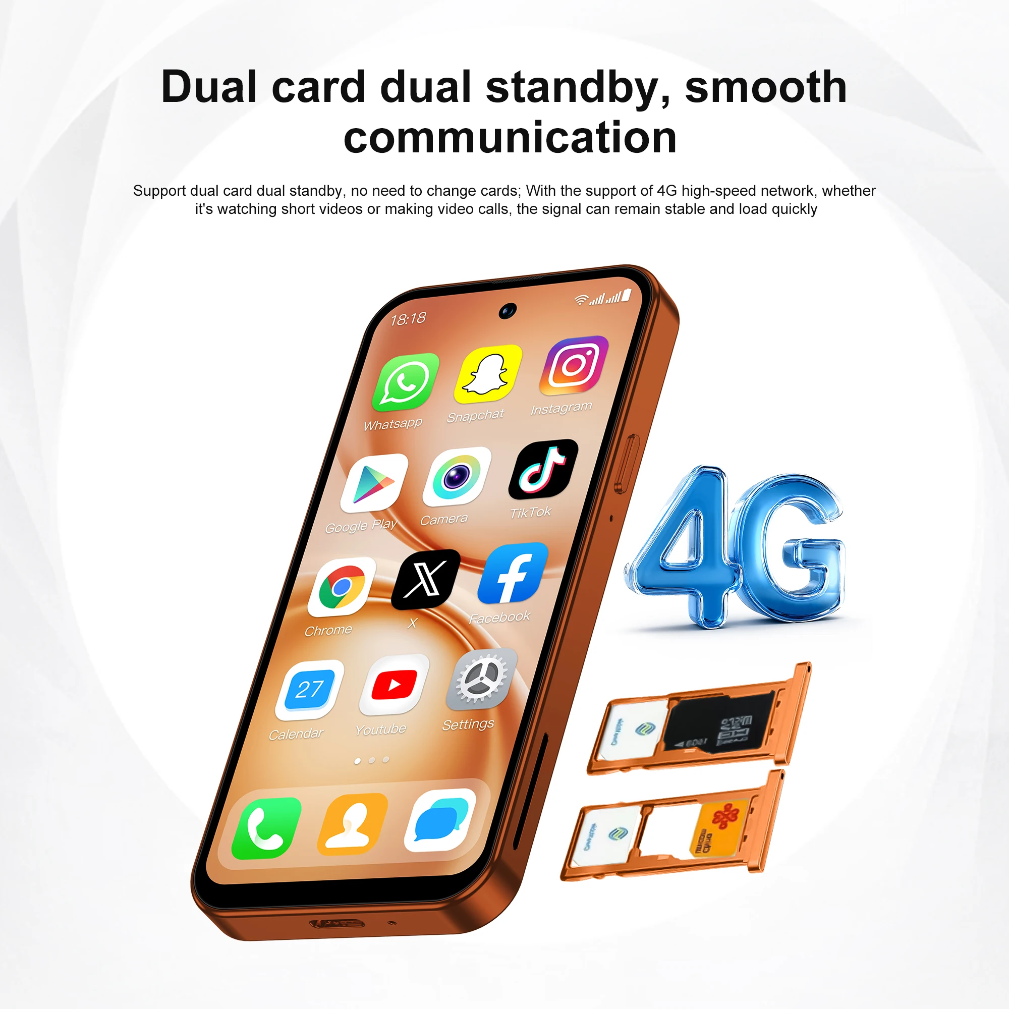 Smartphone Mini Android SERVO S45 PRO 4G LTE RAM 3GB ROM 64GB Google Play Desbloqueio Facial Tela de 4.5 Polegadas Smartphones Dual SIM Standby