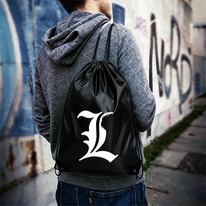 New Big 43x34CM Cartoon Cute Drawstring Bag for Adult Fashion Swim Ride Running Sport Backpack Portable Storage Bags Sneaker Bag
