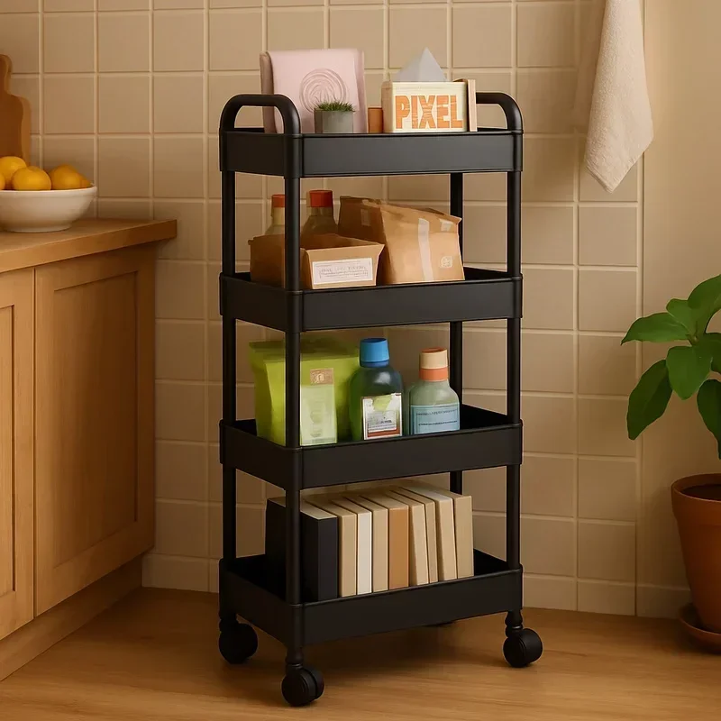 Multi-Purpose Open Shelf Unit for Kitchen, Living Area, Book, and Snack Storage