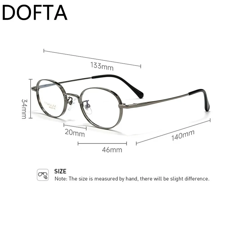 DOFTA Titanium Glasses Frame Men Vintage Round Prescription Myopia Eyeglasses Frame Women Eyewear