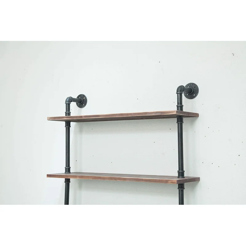 custom.Pipe Rack Country Wooden Ladder Bookshelf Wall Mounted Living Room Decoration and Storage32Inch6Ladder Bookshelf