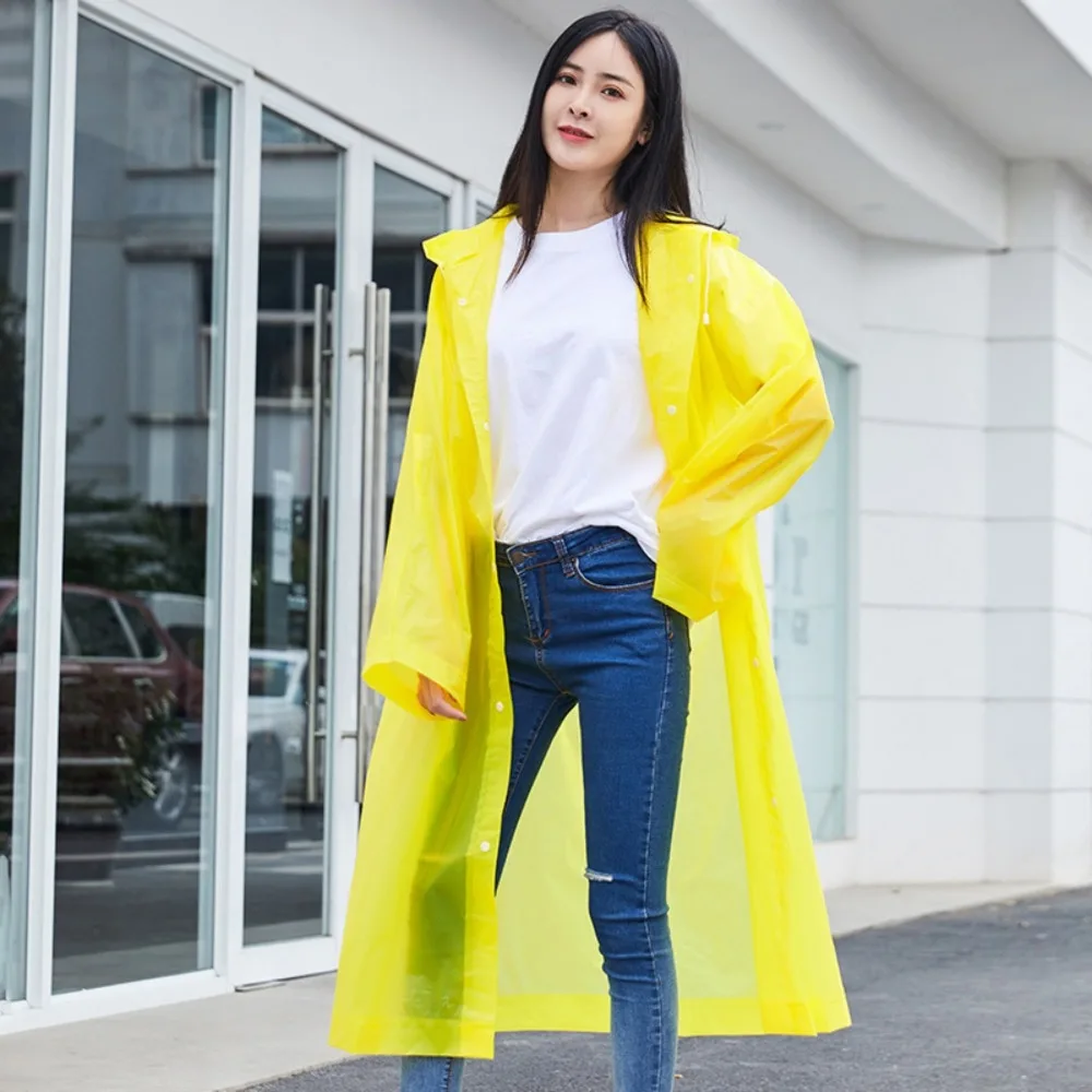 Chubasquero negro impermeable para hombre, impermeable largo para adultos y mujeres, Poncho grueso con capucha para pesca al aire libre y montañismo