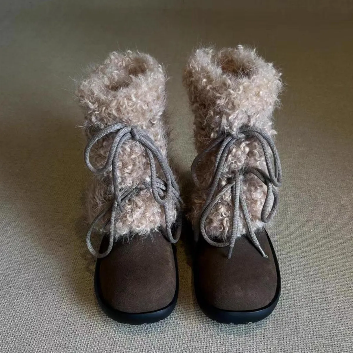 

2025 Autumn/Winter New Style Women's Snow Boots Thick-Soled Fleece-Lined Warm Ankle Boots Women's Cotton Shoes Winter