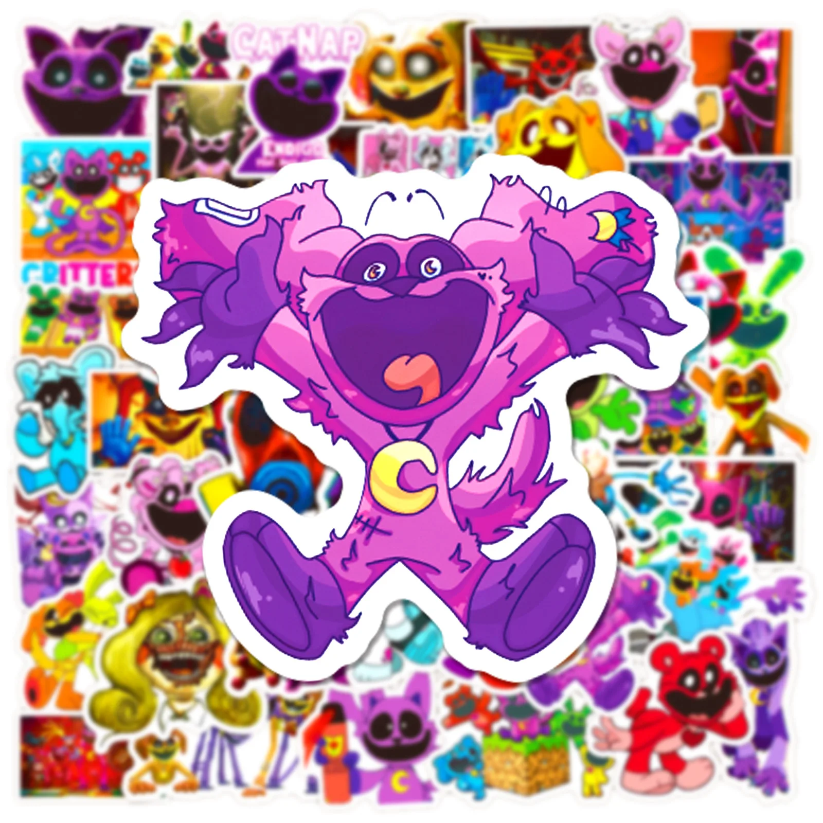 Pegatinas de juego de terror de Critters sonrientes para niños, decoración de maleta, álbum de recortes, teléfono, portátil, papelería, pegatina de