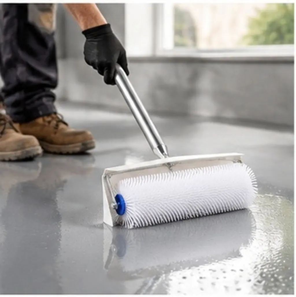 Cement Self Leveling Tool Defoaming Spike Roller Splash Guard Spiked Epoxy Floor Bubble Removal Screed Leveler