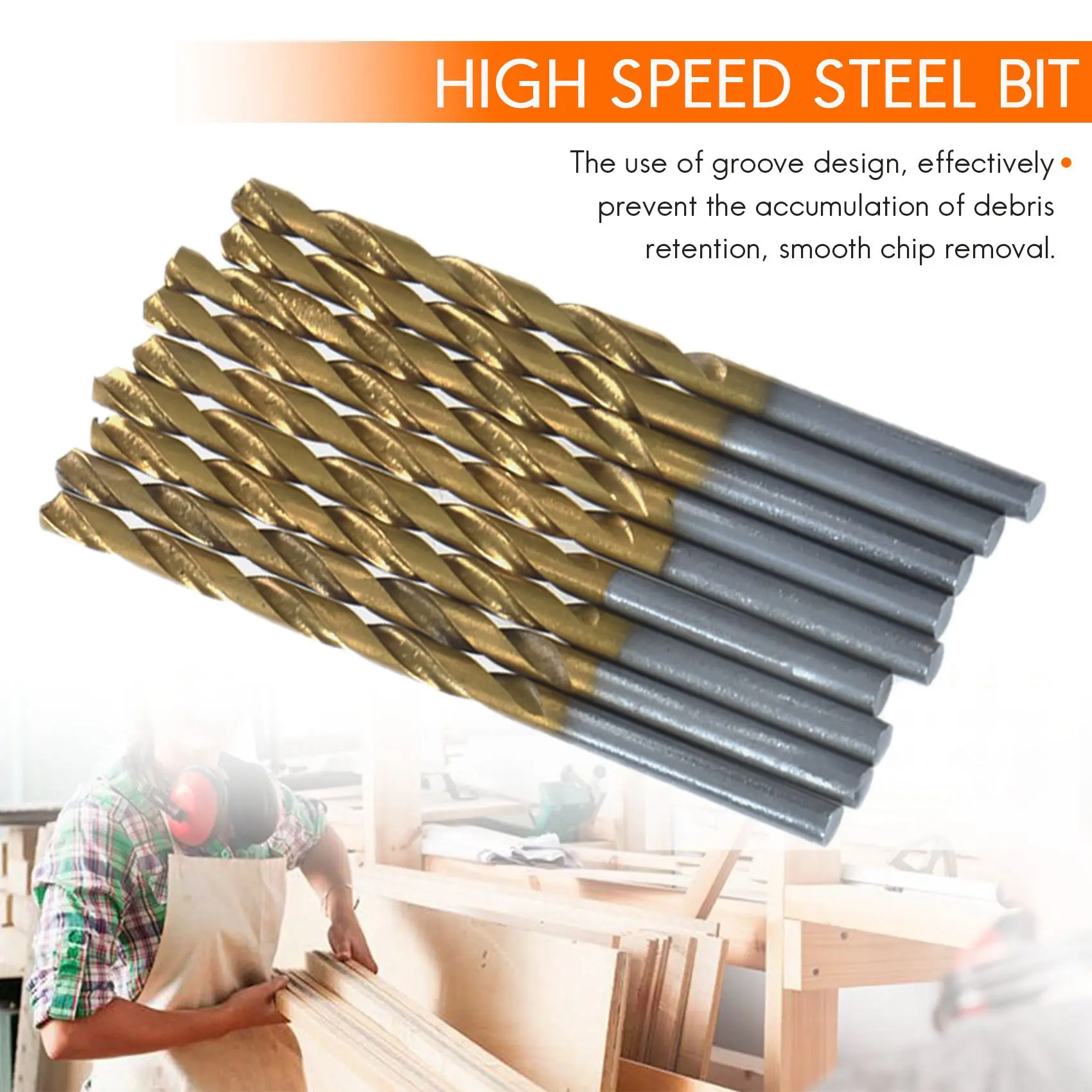 50 Pcs Titanium Coated High Speed Steel Drill Bit Set Tool 1/1.5/2/2.5/3mm