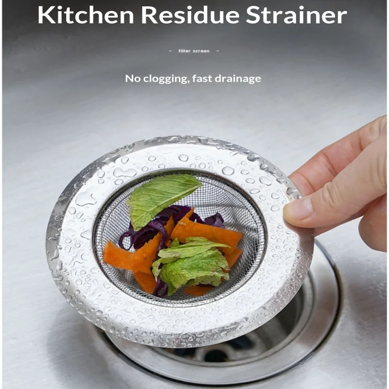 Stainless Steel Sink Strainer Kitchen Sink Drain Filter Mesh Basket Anti‑Clog Residue Food Waste Catcher for Kitchen Basin
