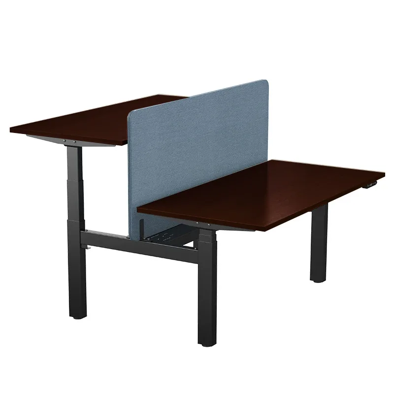 

Electric lifting table row office staff table company modern two pairs of manual seats