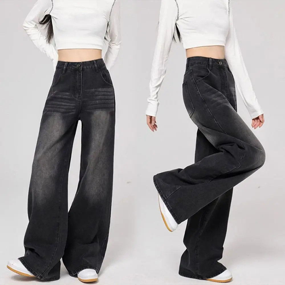 INS Style Straight Leg Y2K Jeans Loose High Waist Baggy Denim Pants Autumn Retro Jeans Women Girls Lady