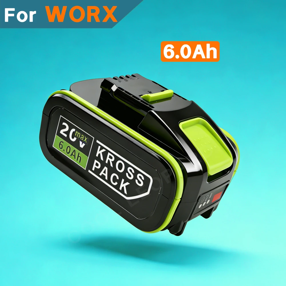 

For Worx 20V 5.0Ah/6.0Ah Lithium Battery Compatible with Kross Pack WA3551 WA3553 WX372 WX386 WX390 WX372 Cordless Power Tools