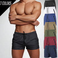 Men's Workout Running Shorts Drawstring with Mesh Lining Zipper Pocket Solid Colored Sports Outdoor Fitness Basic Casual