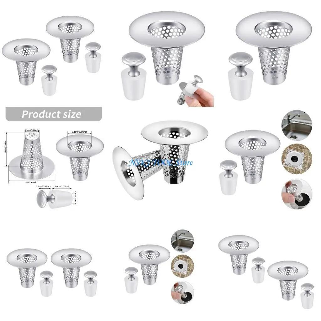 

L8RC Steel Sink Drain Filter set with Cover Efficient Water Drainages for Home Use