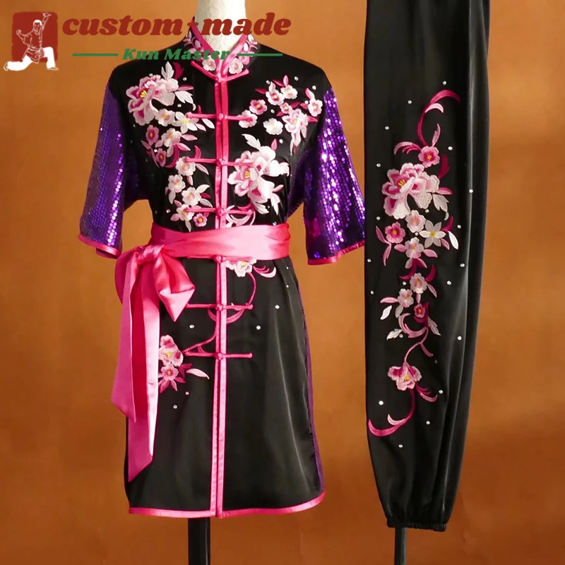 

Униформа для боевых искусств на заказ, костюм кунг-фу с вышивкой дракона, длинный кулак южного кулака, усиленный для соревнований по форм кунг-фу