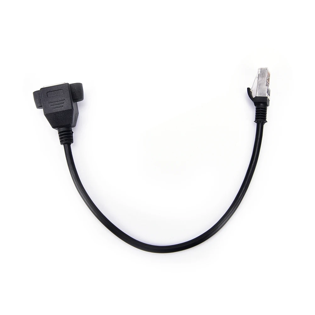 Ethernet LAN Network Extension Cable JETTING New 30cm RJ45 Cable Male to Female Screw Panel Mount