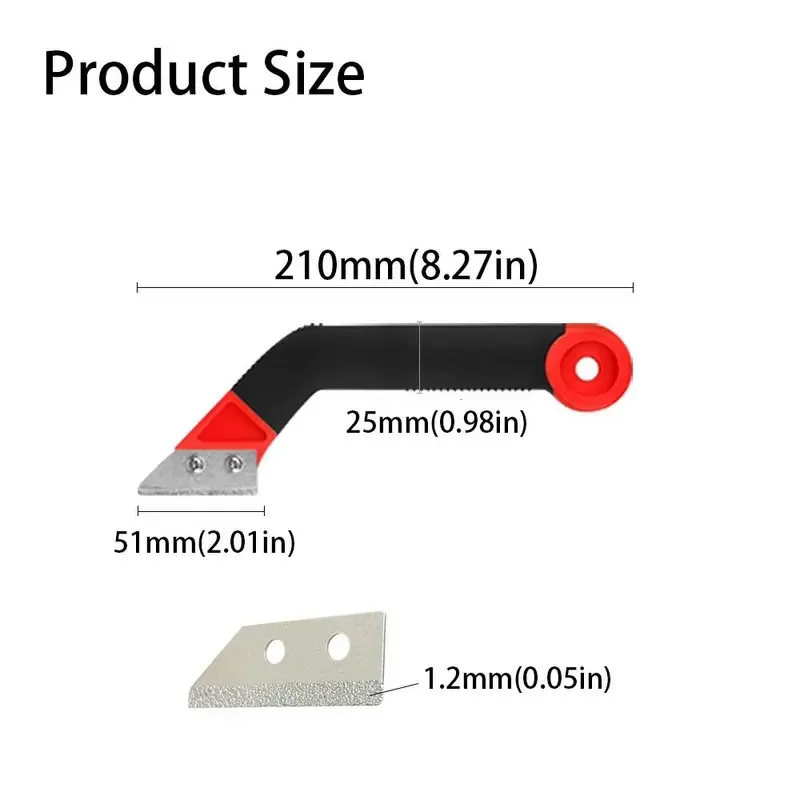 Angled-Design Tile Grout Remover Plastic Handle Dry Cement Joint Rake Scraper Broken Particle Chip Ceramic Tile Cleaning Tool