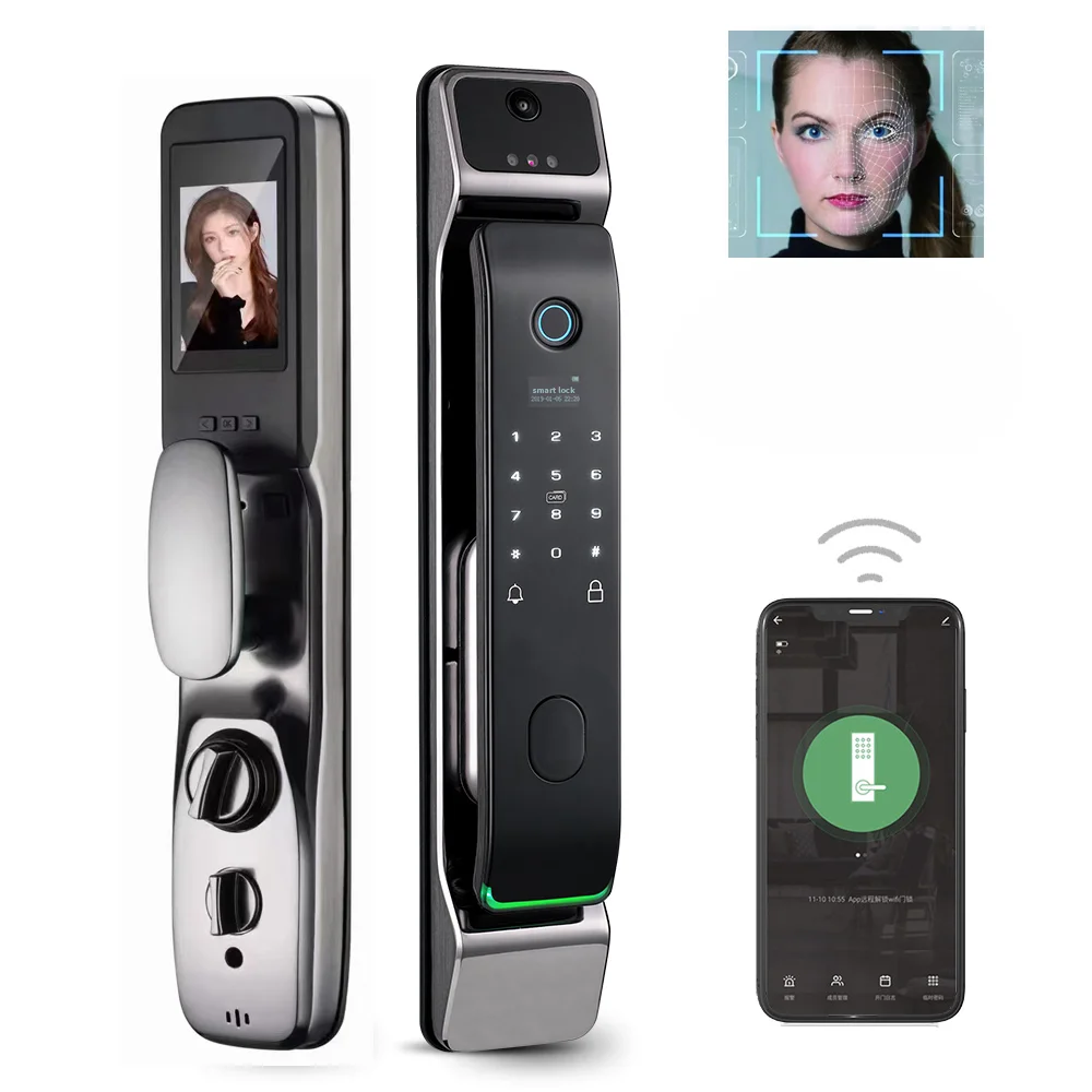 Fingerprint Smart  6068 Mortise Door Lock With Camera