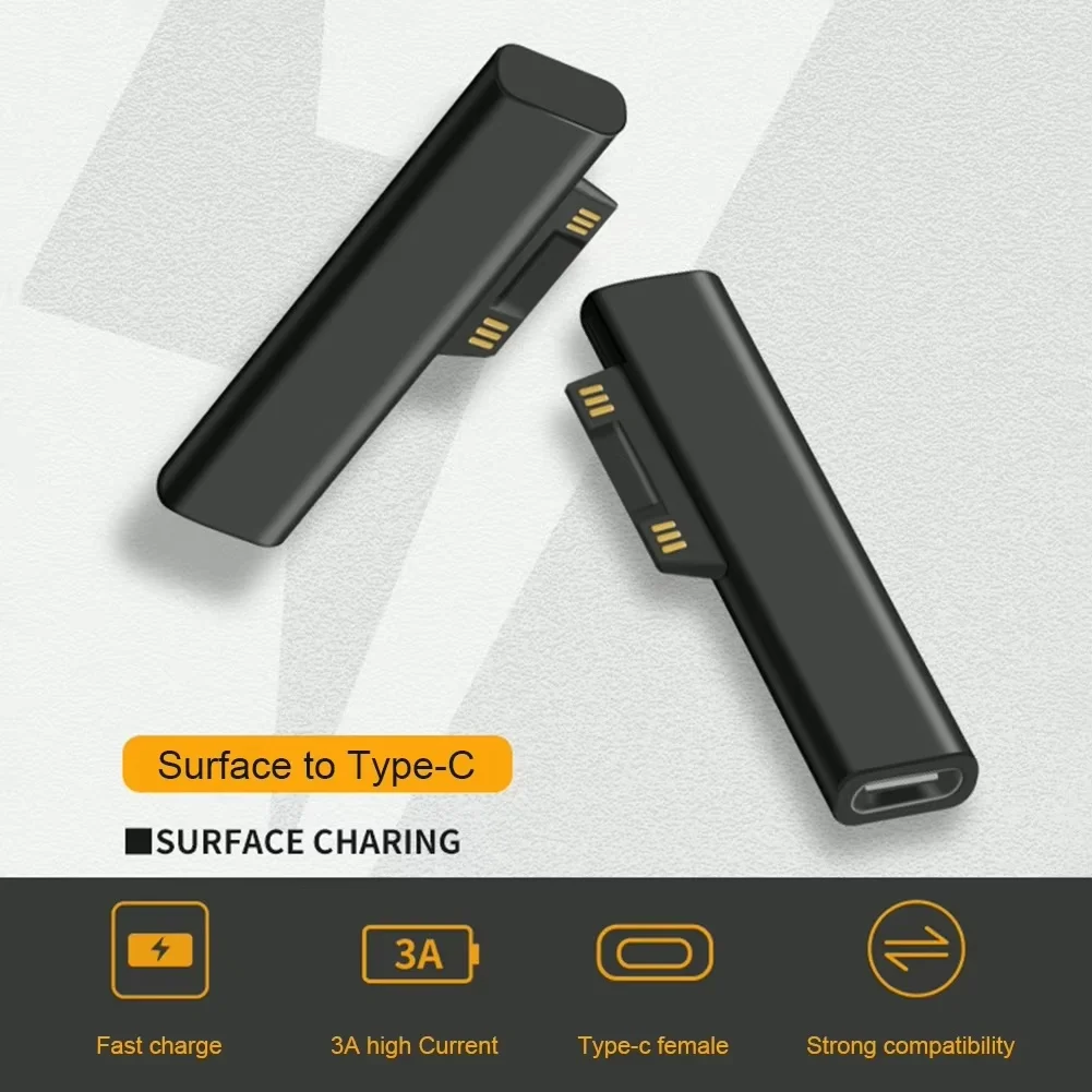 Catu Daya USB C Pengisi Daya Cepat PD 65W untuk Microsoft Surface Pro X 8 7 6 5 4 3 Pengisi Daya Konverter Go Book untuk Microsoft Surface